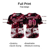 Custom Red Baseball Jersey Print Personalized Name, Number and Logo