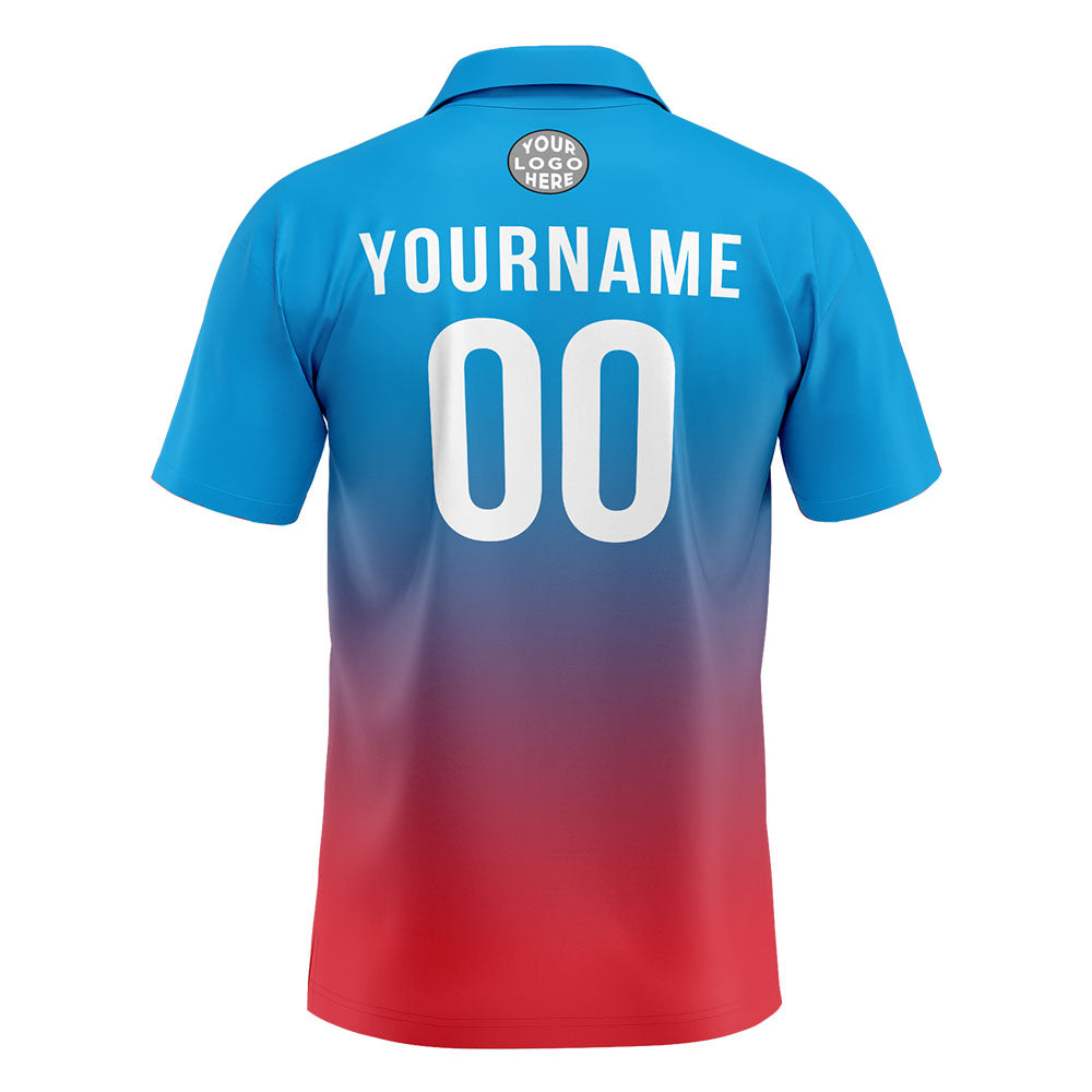 Custom Blue Red Football Polo Shirts  Add Your Unique Logo/Name/Number