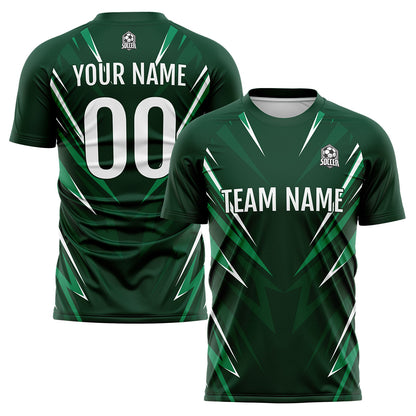 Custom Drak Green Uniform Jersey Kids Adults Personalized Set Jersey Shirt