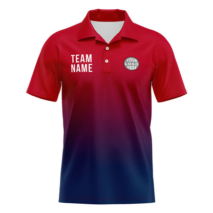 Custom Red Navy Football Polo Shirts  Add Your Unique Logo/Name/Number