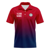 Custom Red Navy Football Polo Shirts  Add Your Unique Logo/Name/Number