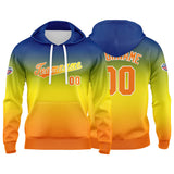 Custom Gradient Hoodie For Man Woman Girl Boy Print Your Logo Name Number Gelb Orange