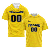 Custom Yellow Short Sleeve Hoodies for Men Women Shirts with Hoods Printed Name Logo
