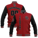 Custom Black Red Grey Waterproof Varsity Jackets Personalized Stitched Name Number Logo to Letterman Jackets