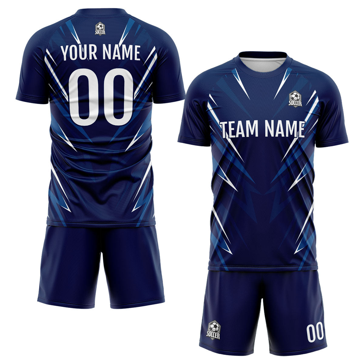 Custom Dark Blue Uniform Jersey Kids Adults Personalized Set Jersey Shirt