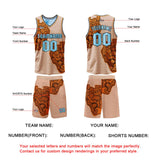 Custom Orange Light Blue Reversible Basketball Suit for Adults and Kids Personalized Jersey