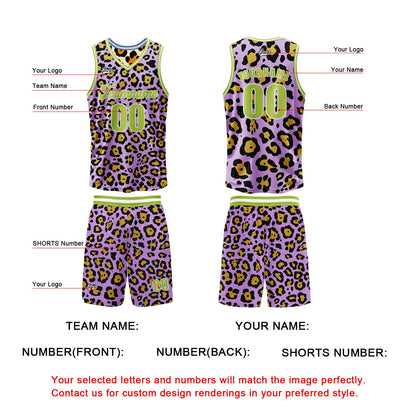 Custom Yellow Purple Reversible Basketball Suit for Adults and Kids Personalized Jersey
