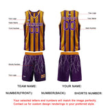 Custom Purple Orange Reversible Basketball Suit for Adults and Kids Personalized Jersey