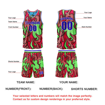 Custom Blue Red Reversible Basketball Suit for Adults and Kids Personalized Jersey