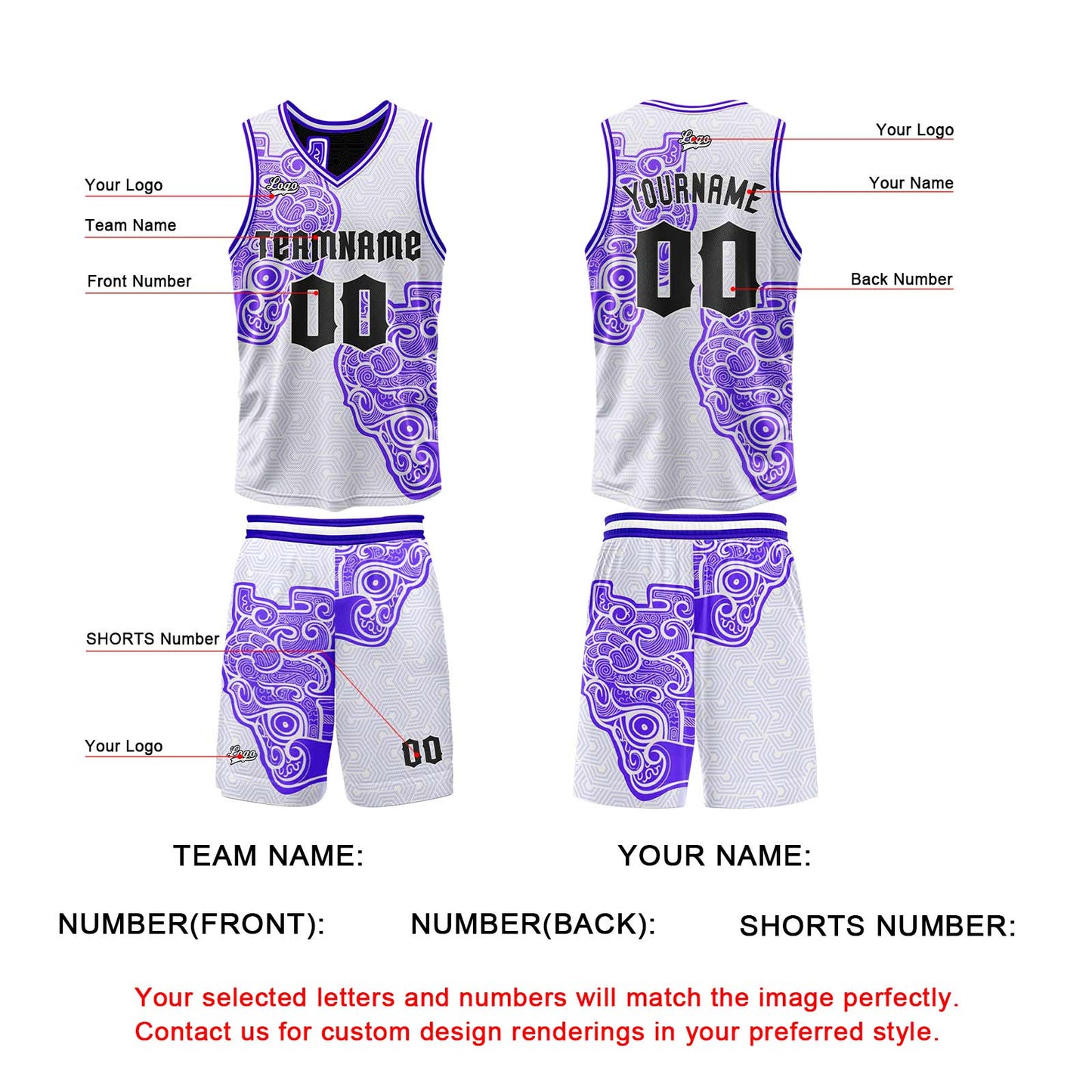Custom White Black Reversible Basketball Suit for Adults and Kids Personalized Jersey