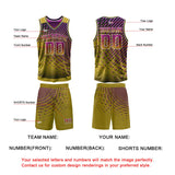Custom Gold Pink Reversible Basketball Suit for Adults and Kids Personalized Jersey