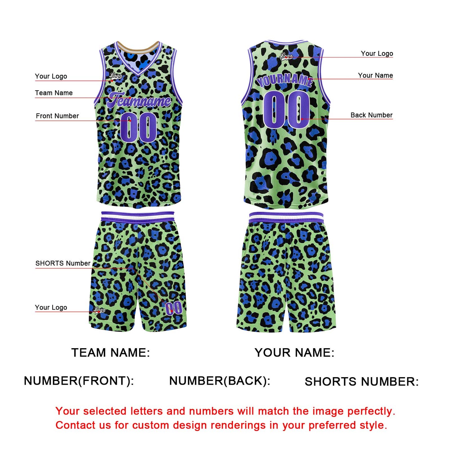 Custom Green Iceberg Blue Reversible Basketball Suit for Adults and Kids Personalized Jersey