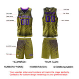 Custom Gold Purple Reversible Basketball Suit for Adults and Kids Personalized Jersey
