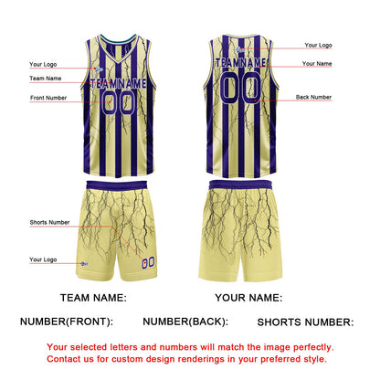 Custom Yellow Blue Reversible Basketball Suit for Adults and Kids Personalized Jersey