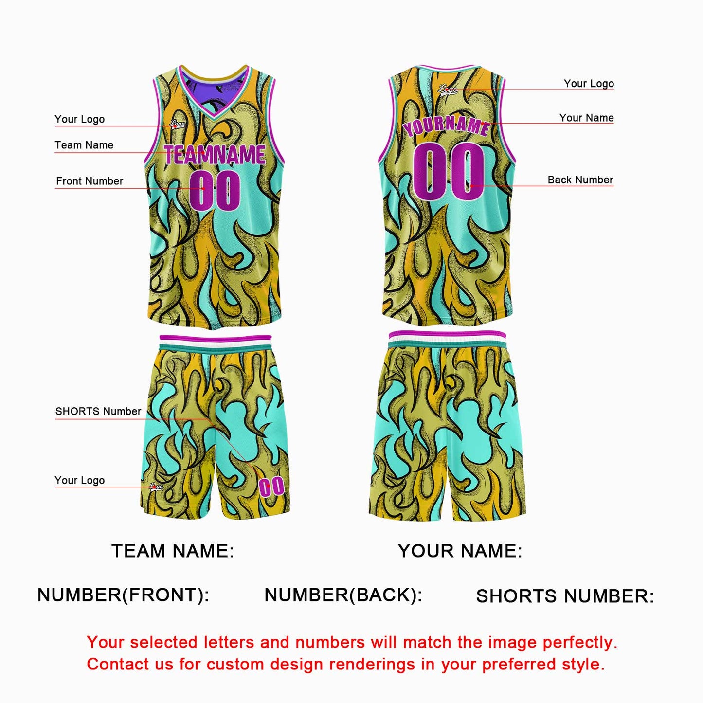 Custom Purple Yellow Reversible Basketball Suit for Adults and Kids Personalized Jersey