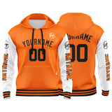 Custom Orange White Sweatshirt Hoodie For Men Women Girl Boy Print Your Logo Name Number