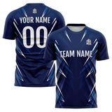 Custom Dark Blue Uniform Jersey Kids Adults Personalized Set Jersey Shirt