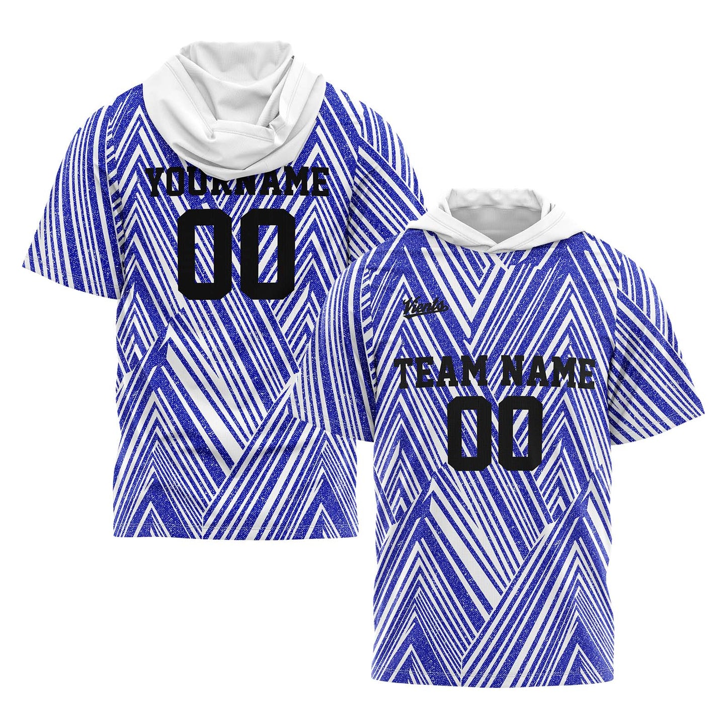 Custom White Royal Short Sleeve Hoodies for Men Women Shirts with Hoods Printed Name Logo