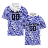 Custom White Royal Short Sleeve Hoodies for Men Women Shirts with Hoods Printed Name Logo