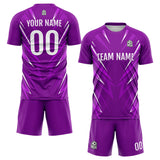 Custom  Purple Uniform Jersey Kids Adults Personalized Set Jersey Shirt