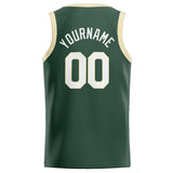 Custom Stitched Basketball Jersey for Men, Women And Kids Green-White-Cream