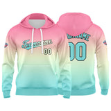 Custom Gradient Hoodie For Man Woman Girl Boy Print Your Logo Name Number Powder Light Blue