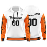 Custom Orange White Sweatshirt Hoodie For Men Women Girl Boy Print Your Logo Name Number