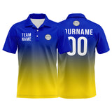 Custom Royal Yellow Football Polo Shirts  Add Your Unique Logo/Name/Number