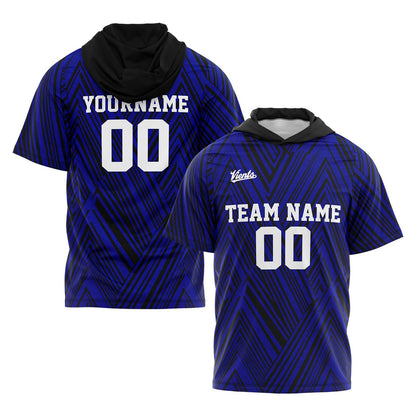 Custom Black Royal Short Sleeve Hoodies for Men Women Shirts with Hoods Printed Name Logo