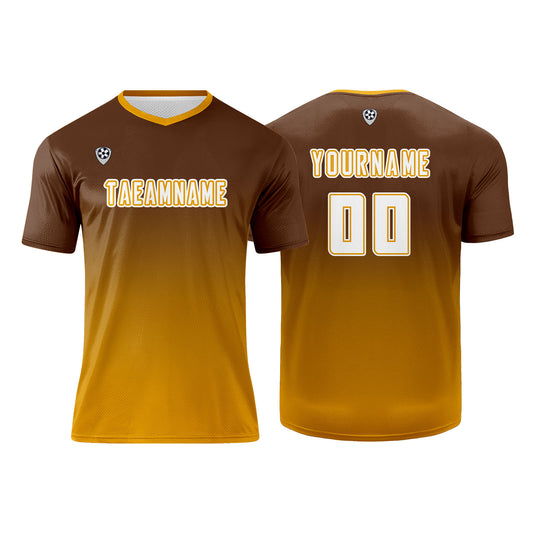 Custom Brown Orange Uniform Jersey Kids Adults Personalized Set Jersey Shirt