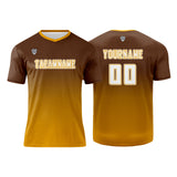 Custom Brown Orange Uniform Jersey Kids Adults Personalized Set Jersey Shirt
