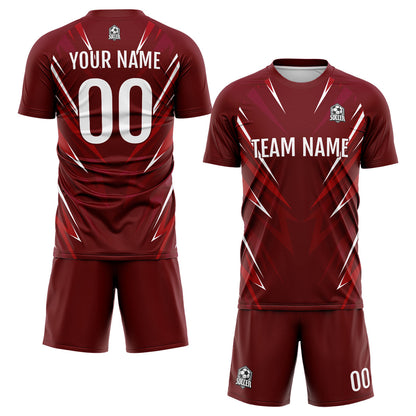 Custom Dark Red Uniform Jersey Kids Adults Personalized Set Jersey Shirt
