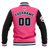 Custom Black Pink Light Blue Waterproof Varsity Jackets Personalized Stitched Name Number Logo to Letterman Jackets