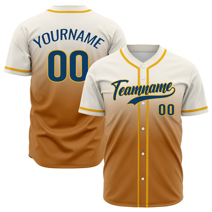 Custom Off White Brown Hip Hop Baseball Jersey Stitched Printed - Personalized Name Number Shirts #BB-0919-0069