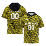 Custom Black Yellow Short Sleeve Hoodies for Men Women Shirts with Hoods Printed Name Logo