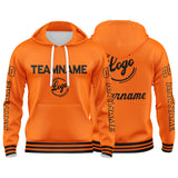 Custom Orange Sweatshirt Hoodie For Men Women Girl Boy Print Your Logo Name Number