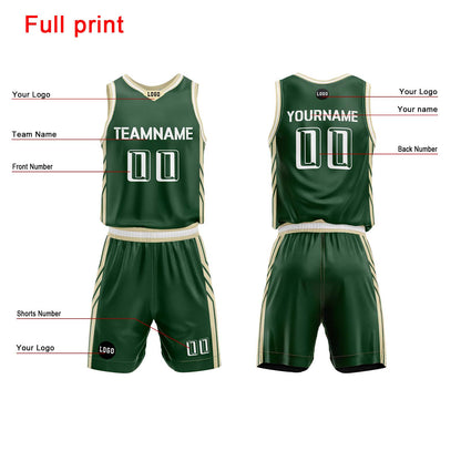 Custom Forest Green Basketball Jersey Uniform Suit Printed Your Logo Name Number