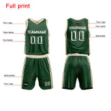 Custom Forest Green Basketball Jersey Uniform Suit Printed Your Logo Name Number
