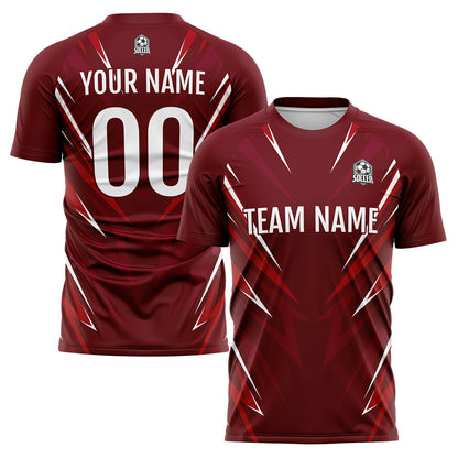 Custom Dark Red Uniform Jersey Kids Adults Personalized Set Jersey Shirt