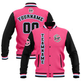 Custom Black Pink Light Blue Waterproof Varsity Jackets Personalized Stitched Name Number Logo to Letterman Jackets