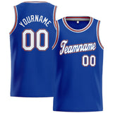 Custom Stitched Basketball Jersey for Men, Women And Kids Royal-White-Orange
