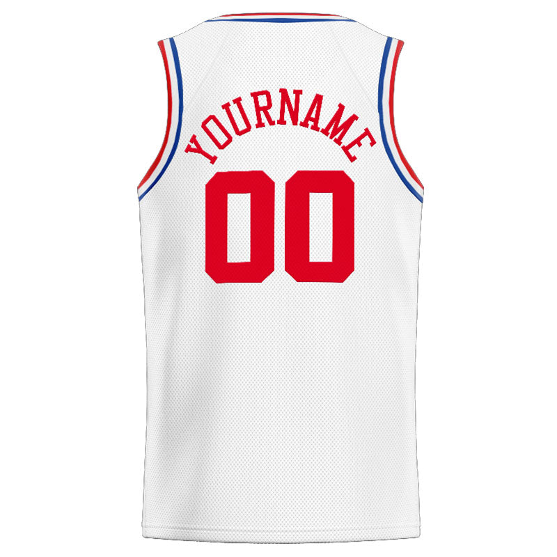 Custom Stitched Basketball Jersey for Men, Women And Kids White-Red-Royal