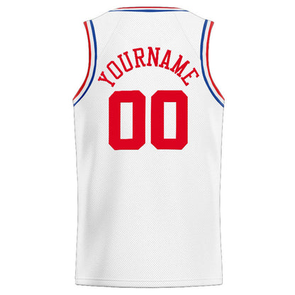 Custom Stitched Basketball Jersey for Men, Women And Kids White-Red-Royal