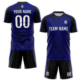 Custom Soccer Uniform Jersey Kids Adults Personalized Set Jersey Royal&Black