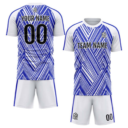 Custom Soccer Uniform Jersey Kids Adults Personalized Set Jersey Royal&White