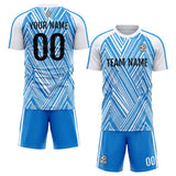 Custom Soccer Uniform Jersey Kids Adults Personalized Set Jersey Blue&White