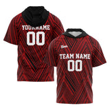 Custom Black Red Short Sleeve Hoodies for Men Women Shirts with Hoods Printed Name Logo
