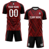 Custom Soccer Uniform Jersey Kids Adults Personalized Set Jersey Red&Black