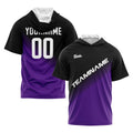 Custom Black Purple Hooded T-Shirt Short Sleeve Hoodies for Men Women Shirts with Hoods Printed Name Logo