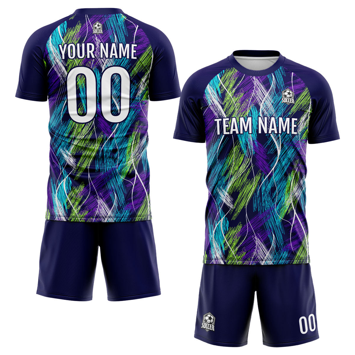 Custom Purple Light Blue Uniform Jersey Kids Adults Personalized Set Jersey Shirt